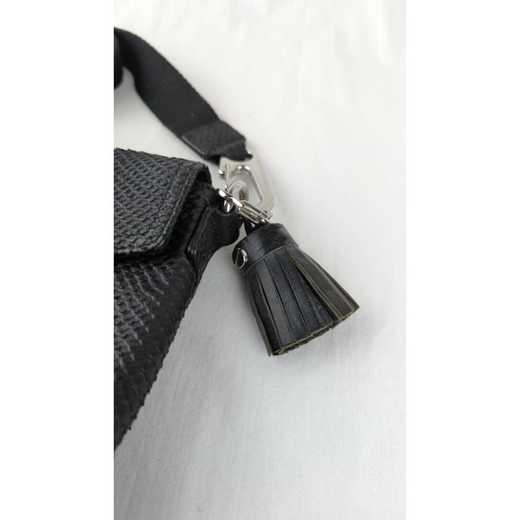 L.A.M.B By Gwen Stefani Black Leather Snake Print Crossbody Bag Voodoo Sash Saks - Picture 3 of 13